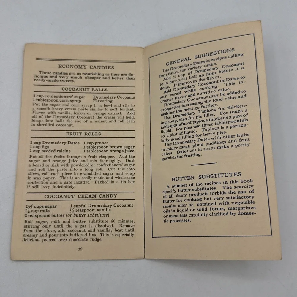 Dromedary War-Time Recipes Booklet 1917 WWI Hills Brothers Co Antique Cooking